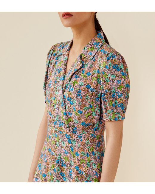 Finery London Blue Abrina Midi Dress