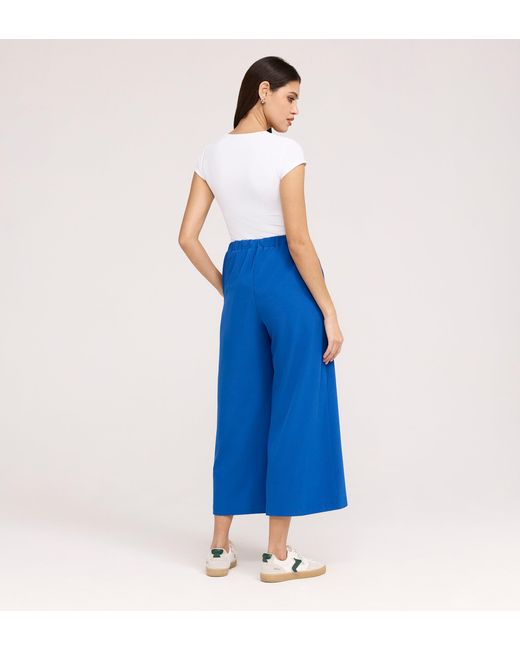 Finery London Blue Simone Wide Leg Trousers