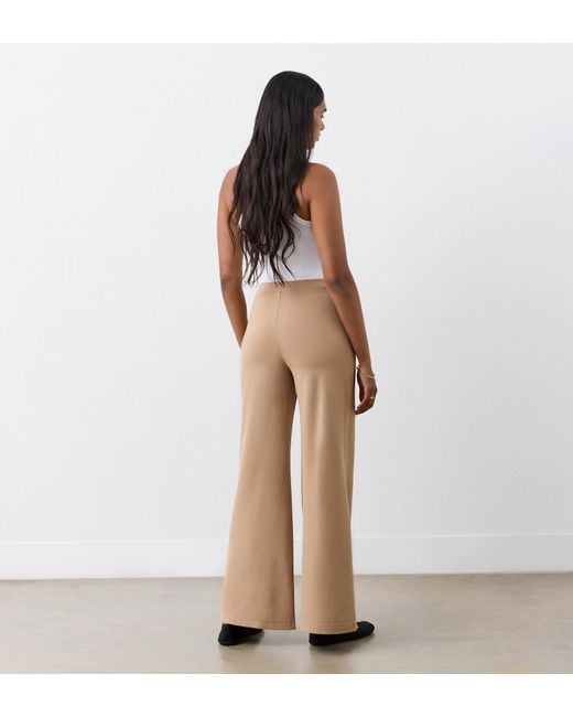 Finery London White Reyna Ponte Jersey Wide Leg Trousers