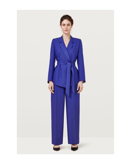 Finery UK Blue Netley Belted Jacket