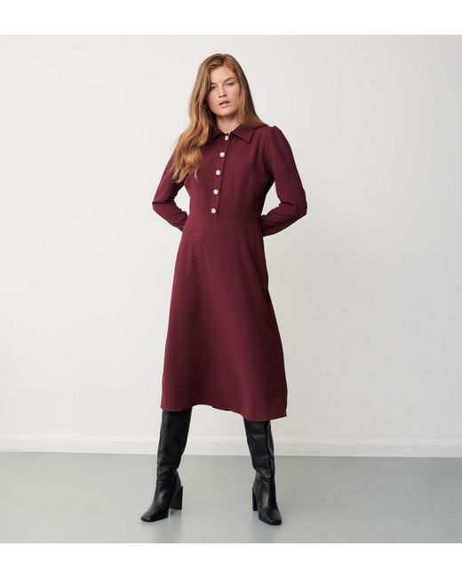 Finery London Red Lucia Midi Dress