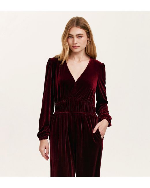 Finery London Black Anna Velvet Jumpsuit
