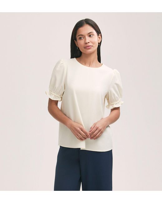 Finery London White Charlie Crepe T-Shirt