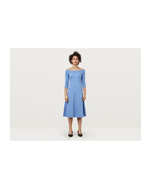 Finery London Blue Dudlington Off-Shoulder Dress