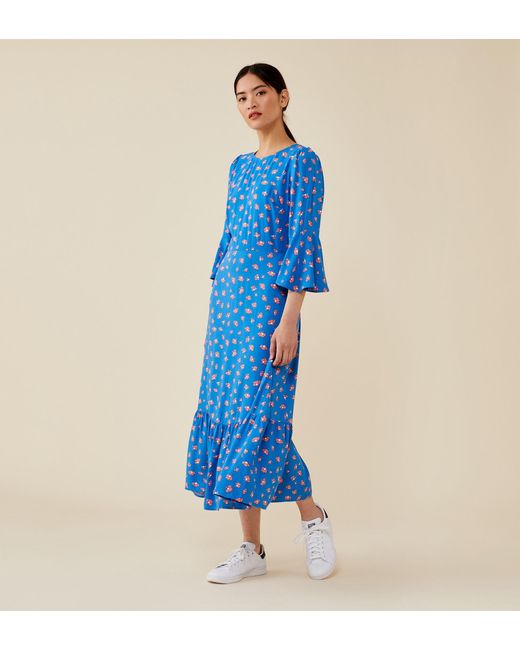 Finery London Blue Cira Midi Dress