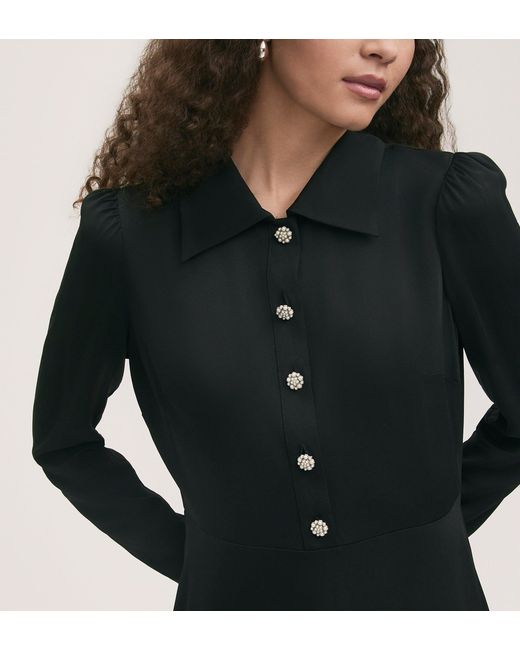 Finery London Black Lucia Crepe Midi Dress