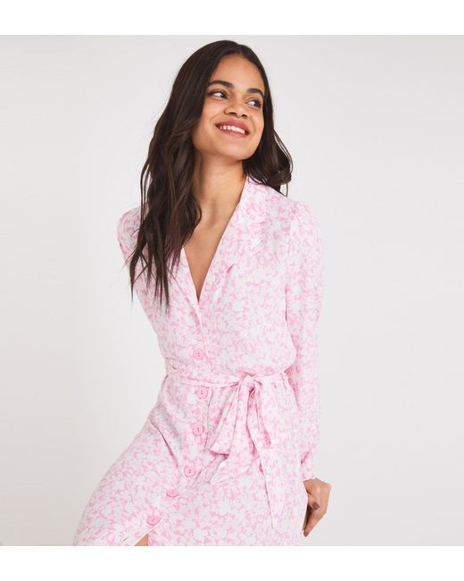 Finery London Pink Willow Midi Dress