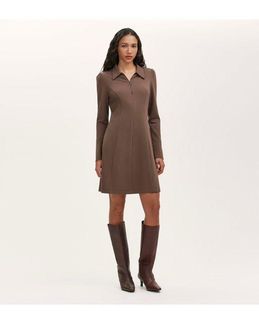 Finery London Natural Lea Ponte Jersey Short Dress