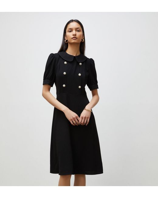 Finery London Black Yelena Midi Dress