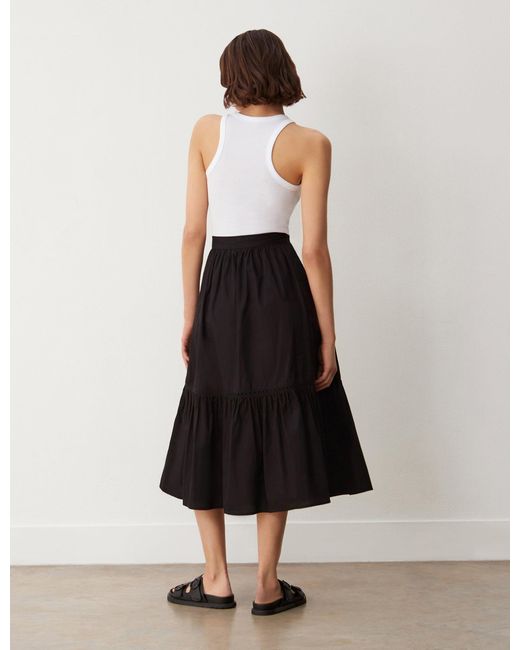 Finery London White Maura Cotton Midi Skirt