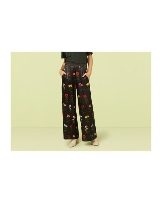 Finery London Green Ailie Floral Printed Trousers