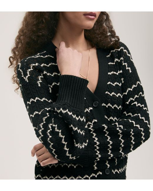 Finery London Black Alena Crochet Cardigan