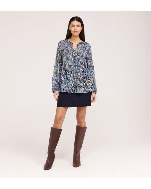 Finery London Blue Martha Jersey Blouse
