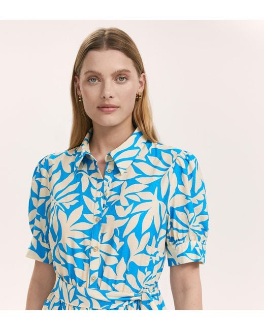 Finery London Blue Liana Midi Tiered Dress