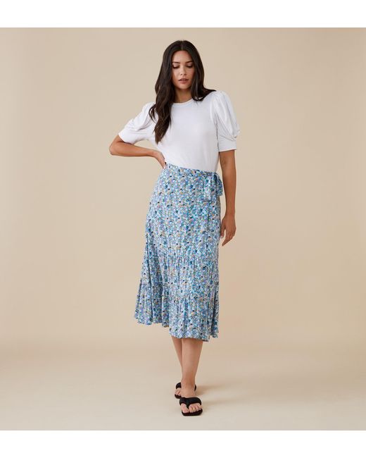 Finery London Blue Makayla Skirt