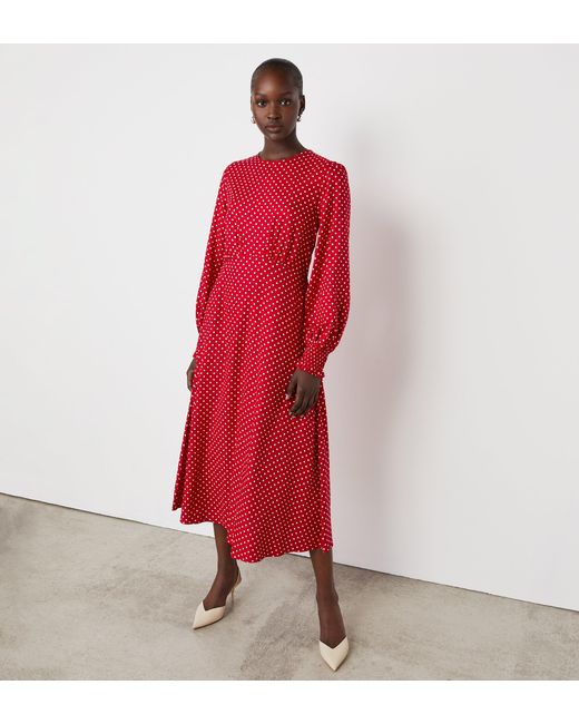 Finery London Red Kimmy Polka Dot Midi Dress