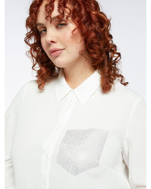 Camicia con taschino decorato di FIORELLA RUBINO in White