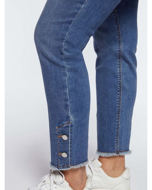 Jeans skinny con bottoni al fondo di FIORELLA RUBINO in Blue