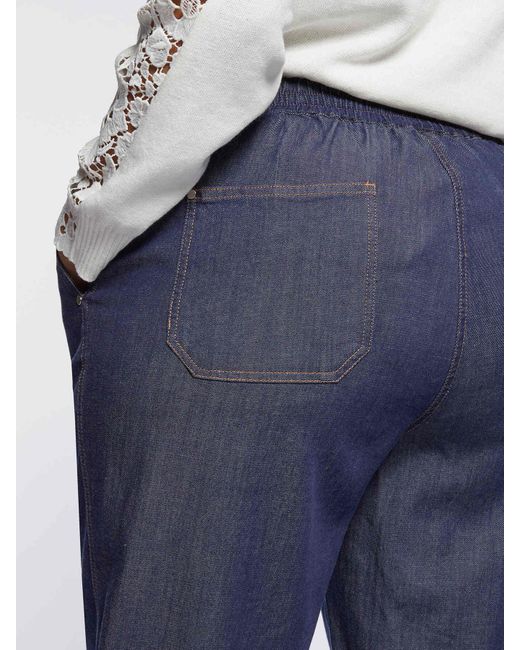 Jeans ampi fluidi con coulisse al fondo di FIORELLA RUBINO in Blue