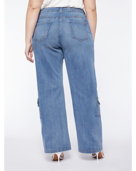 Jeans regular cargo con applicazioni di FIORELLA RUBINO in Blue