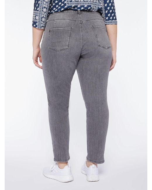 Jeans slim girlfit con strappi e paillettes di FIORELLA RUBINO in Gray