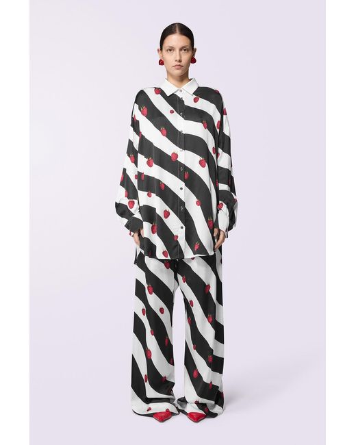 Fiorucci White Raspberry Print Trousers Multi