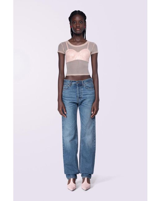 Fiorucci Blue Tulle Crop Top