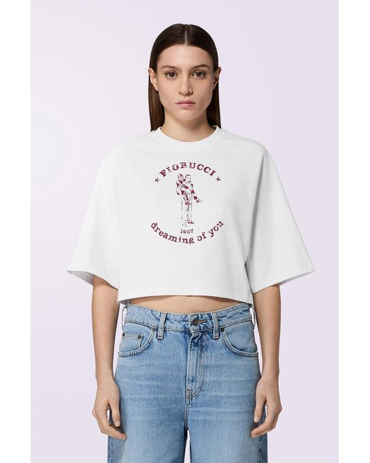 Fiorucci White Dreaming Of You Crop T-Shirt