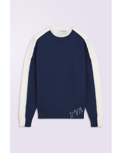 Fiorucci Blue Embroidered Knit Jumper