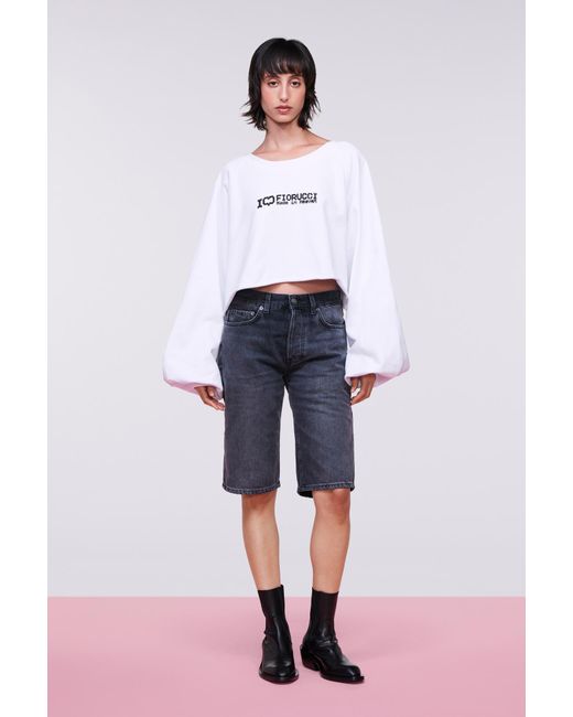 Fiorucci I Love Crop Sweatshirt in Red Lyst UK