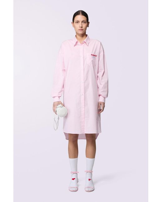 Fiorucci Pink Gingham Midi Shirt Dress