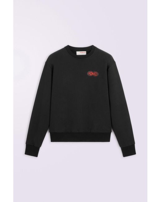 Fiorucci Black Fish Eye Logo Patch Regular Sweatshirt for men
