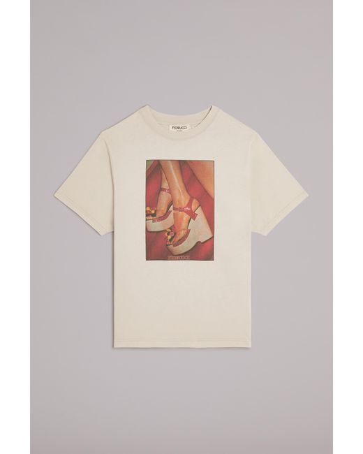 Fiorucci Gray Graphic Heels T-Shirt