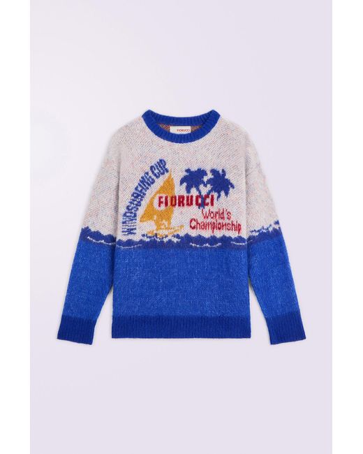 Fiorucci Blue Windsurfing Mohair Jumper