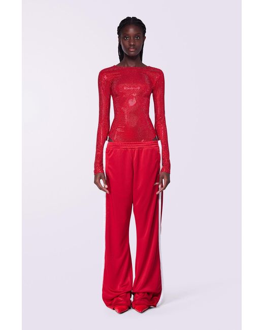 Fiorucci Red Rhinestone Bodysuit