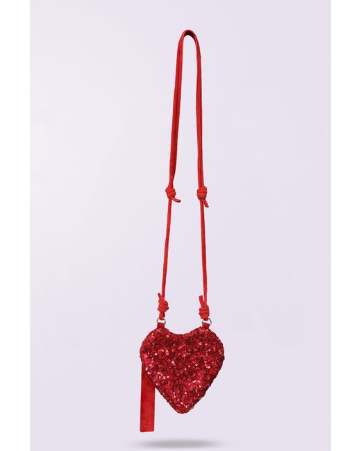 Fiorucci Red Sequin Heart Mini Bag