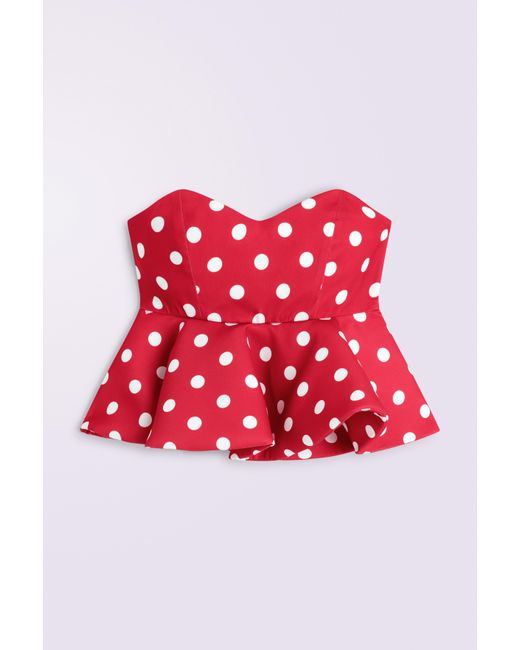 Fiorucci Multicolor Polka Dot Peplum Crop Top