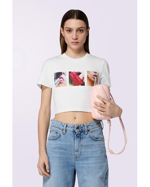 Fiorucci White Popsicle Crop T-Shirt
