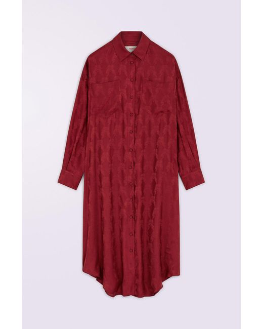Fiorucci Red Kissing Angels Jacquard Shirt Dress