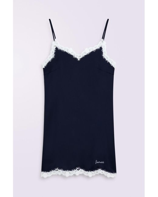 Fiorucci White Lace Trim Slip Mini Dress