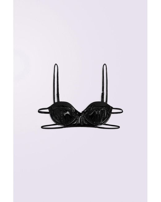 Fiorucci Black Vinyl Bralette Top