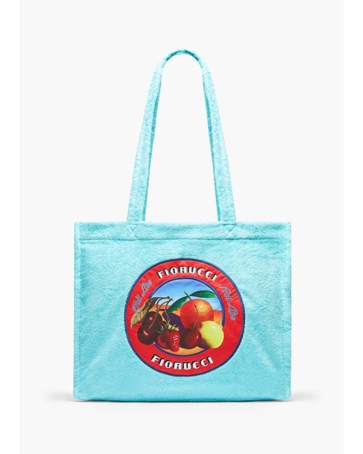 Fiorucci Blue Tropical Fruit Towelling Tote Bag