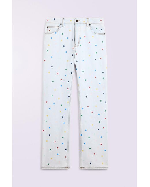 Fiorucci Blue Confetti Straight Fit Jeans Bleach