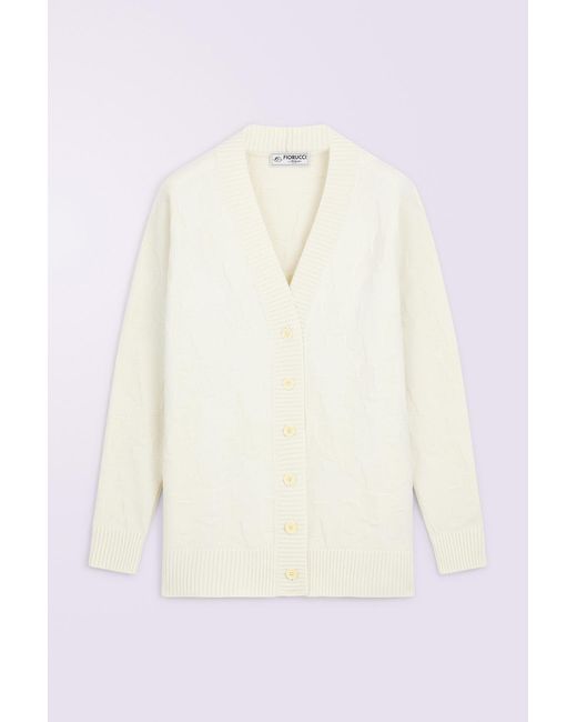 Fiorucci White Kissing Angels Knit Cardigan