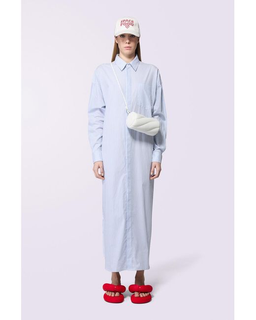 Fiorucci White Stripe Maxi Shirt Dress