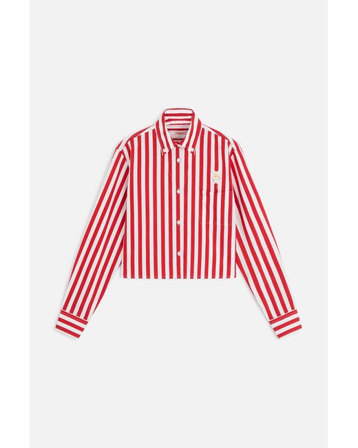Fiorucci Red Popcorn Cropped Shirt