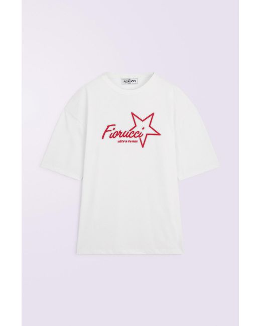 Fiorucci White Ultra Team Glitter Star Logo Relaxed T-Shirt