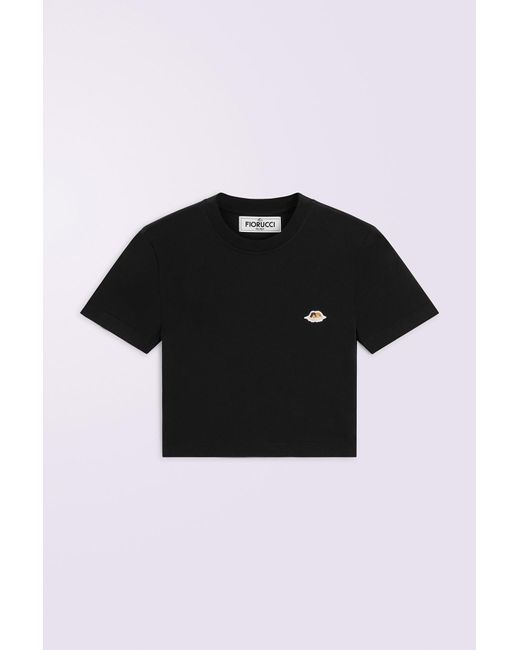 Fiorucci Black Angels Patch Cropped T-Shirt