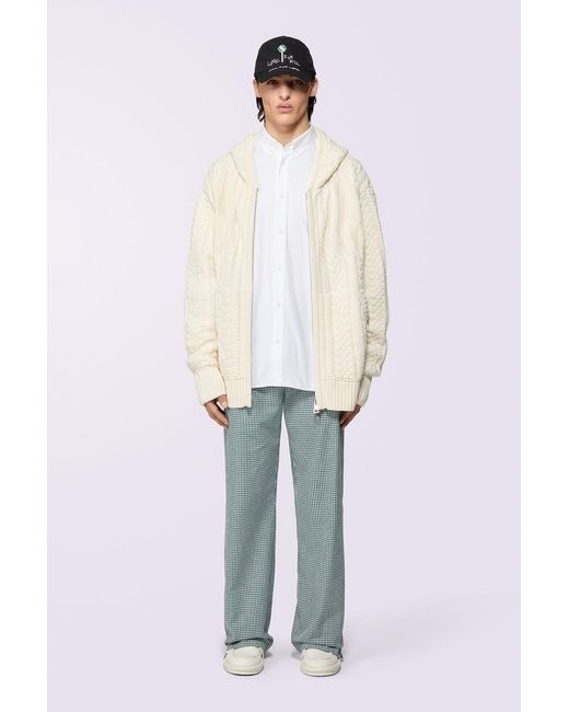 Fiorucci White Gingham Logo Trousers for men