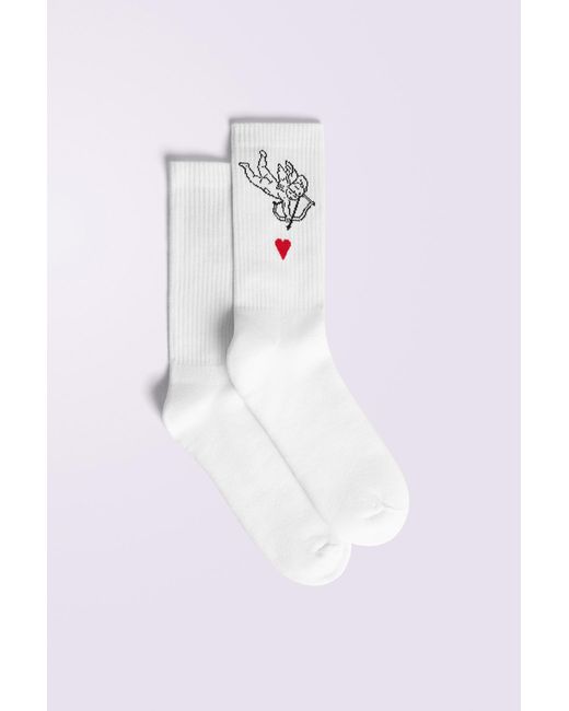 Fiorucci White Cupid Heart Socks